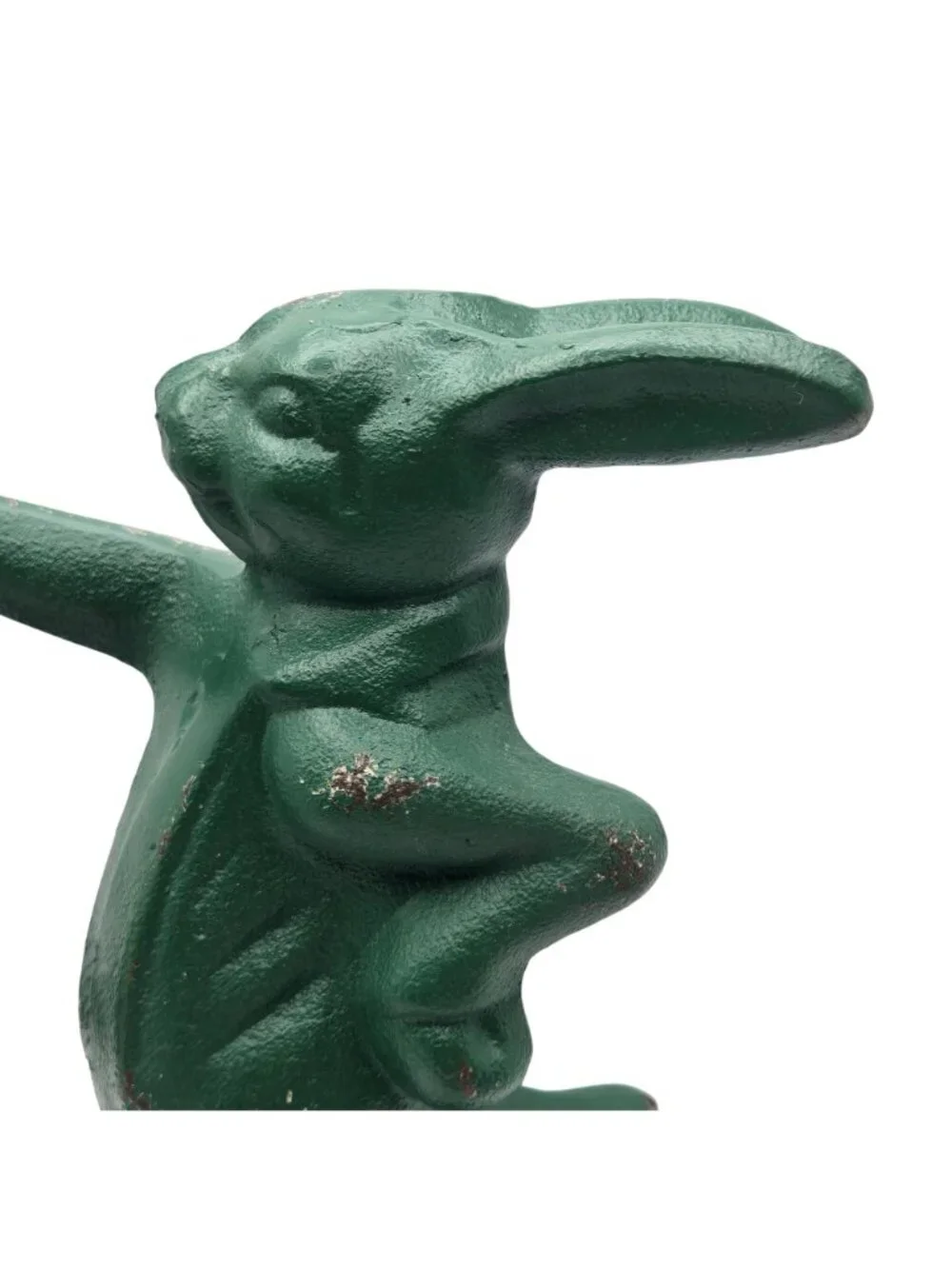 Cast Iron Green Rabbit With Lantern Statue Tealight Holder Cottagecore Farmhouse